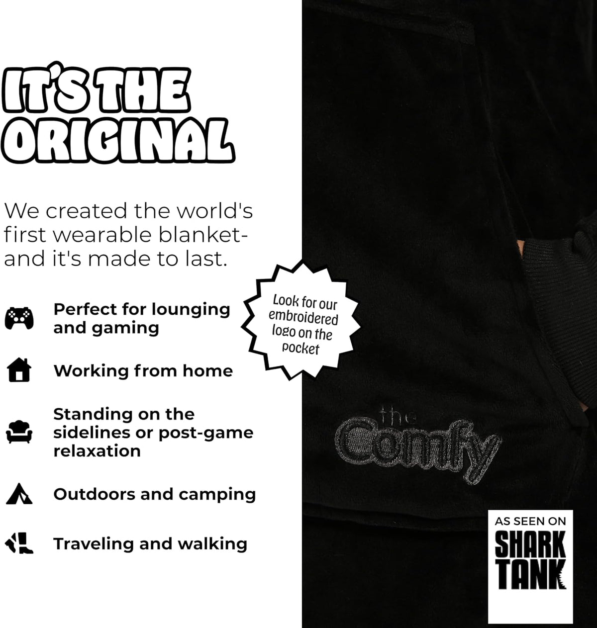 THE COMFY Original | Shark Tank | Patented | Sherpa Wearable Blanket Hoodie
