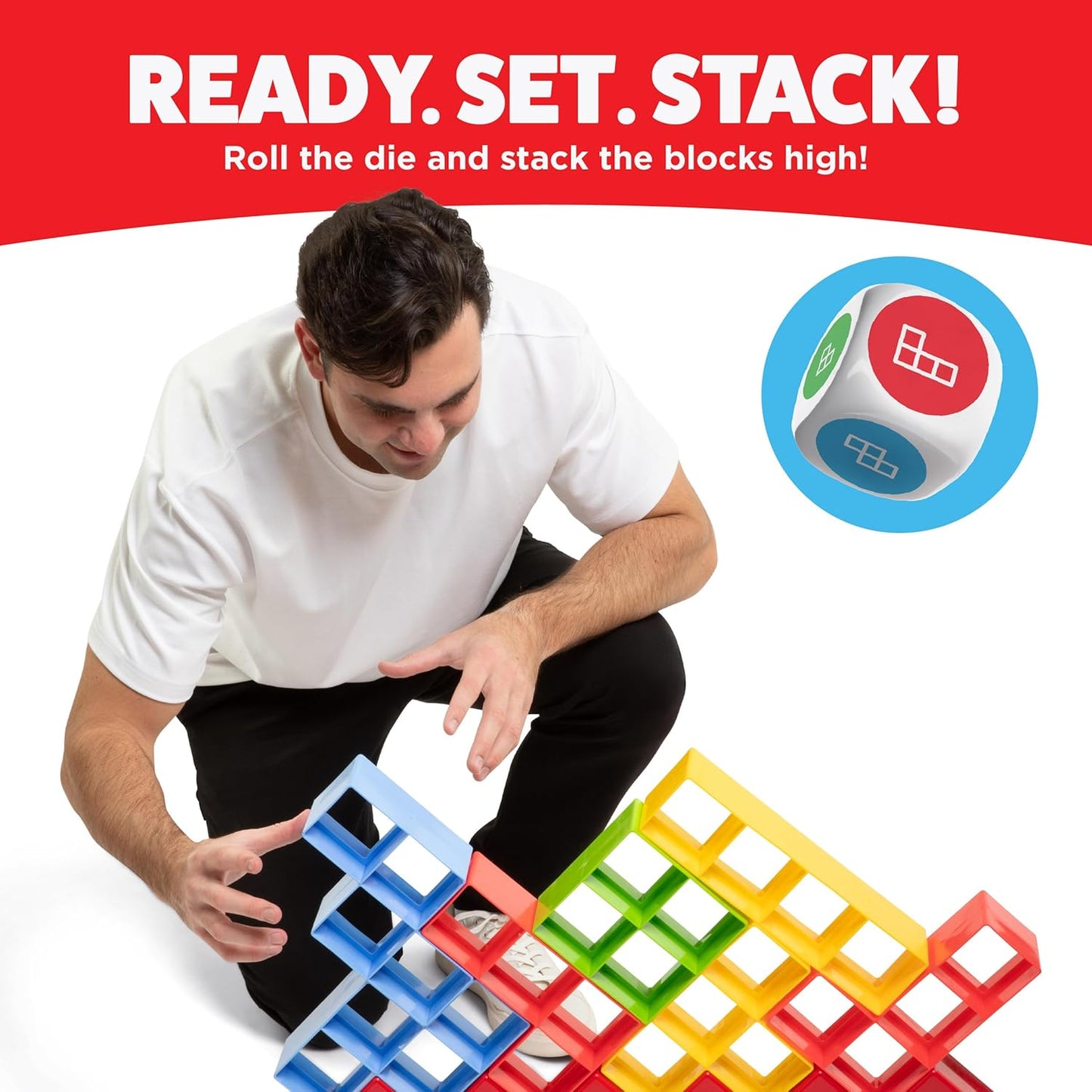 Giant Color Stack Challenge by Relatable - Nappa Award 2025 Winner, Strategy Stacking Game with 50 Puzzles, Backyard & Lawn Activity for Summer Parties, Outdoor Fun for Families & Groups, Ages 6+