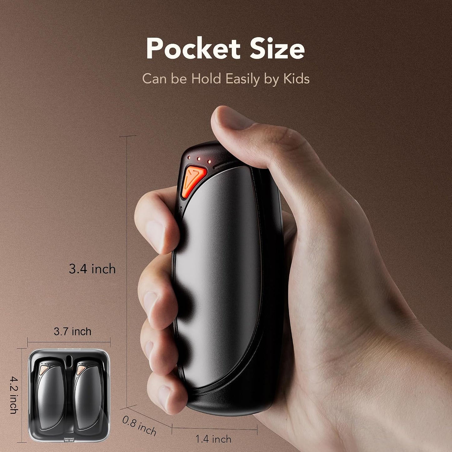 14000mAh Rechargeable Hand Warmers 2 Pack, Ultra-Long Battery Life Portable Heater, Dual-Side Fast-Heating, USB-C Charging Case Gifts for Outdoor Camping Hunting
