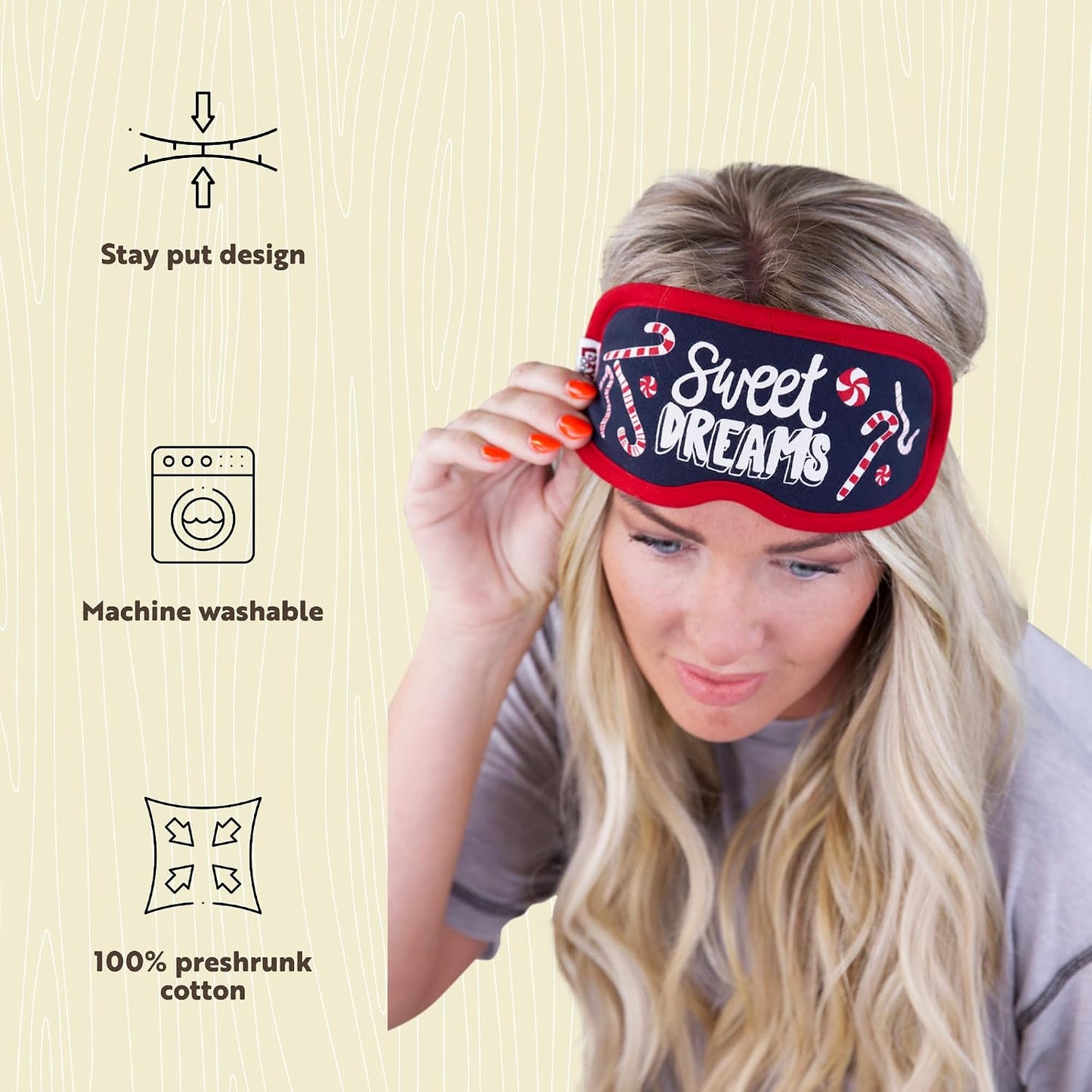 Lazy One Women's Cotton Face Mask for Sleep, Washable Sleeping Mask for Adults