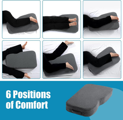 HOMBYS Memory Foam Knee Pillow for Side Sleepers, Leg Pillow for Knee, Separates The Knees for Body Alignment-Between Leg Pillow for Lower Back Pain Relief and Pregnancy Support -(18"x30"x3", White)