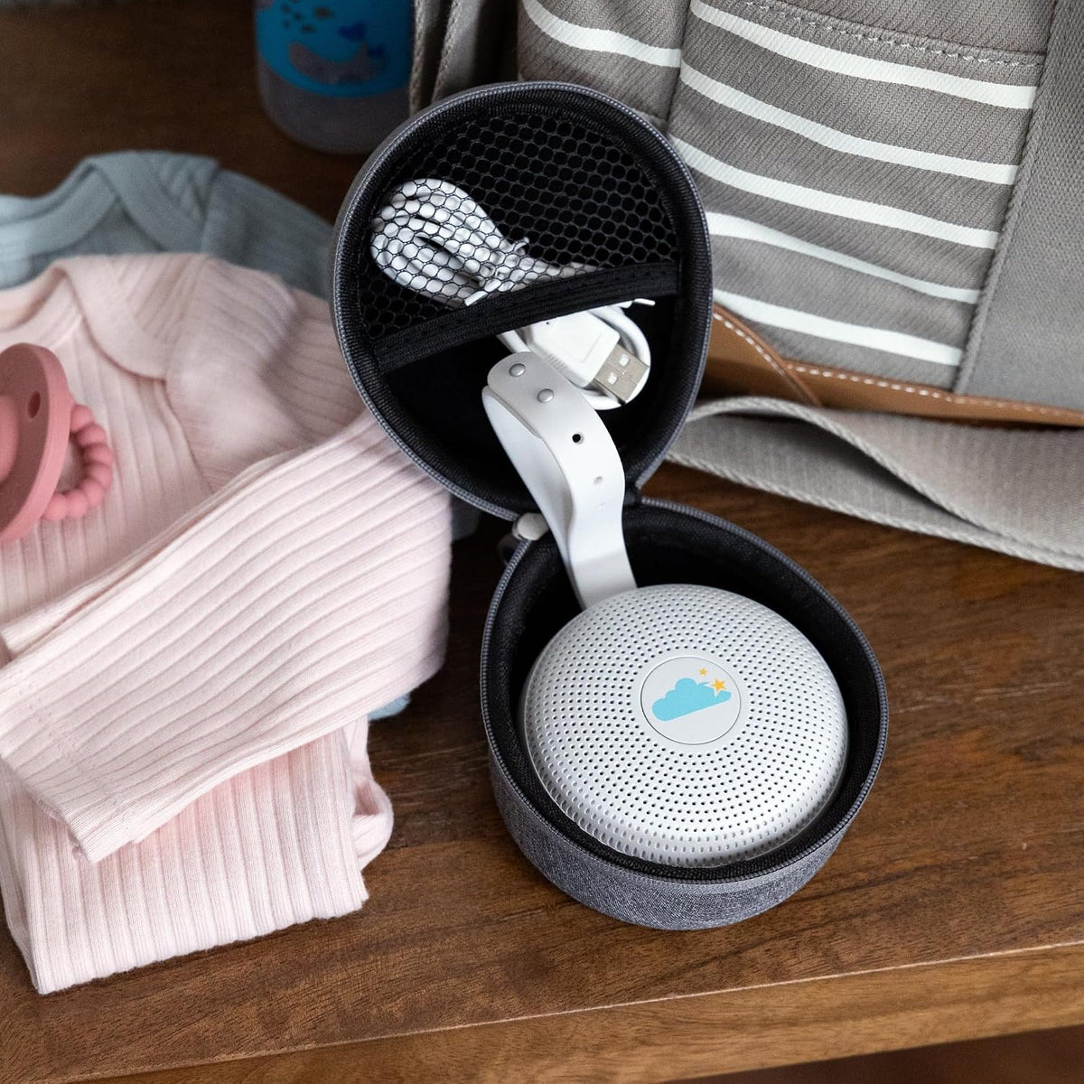 Yogasleep Hushh Portable White Noise Sound Machine for Baby, 3 Soothing Natural Sounds with Volume Control, Compact Size, Noise Canceling for Sleep Aid, Office Privacy, & Meditation, Registry Gift