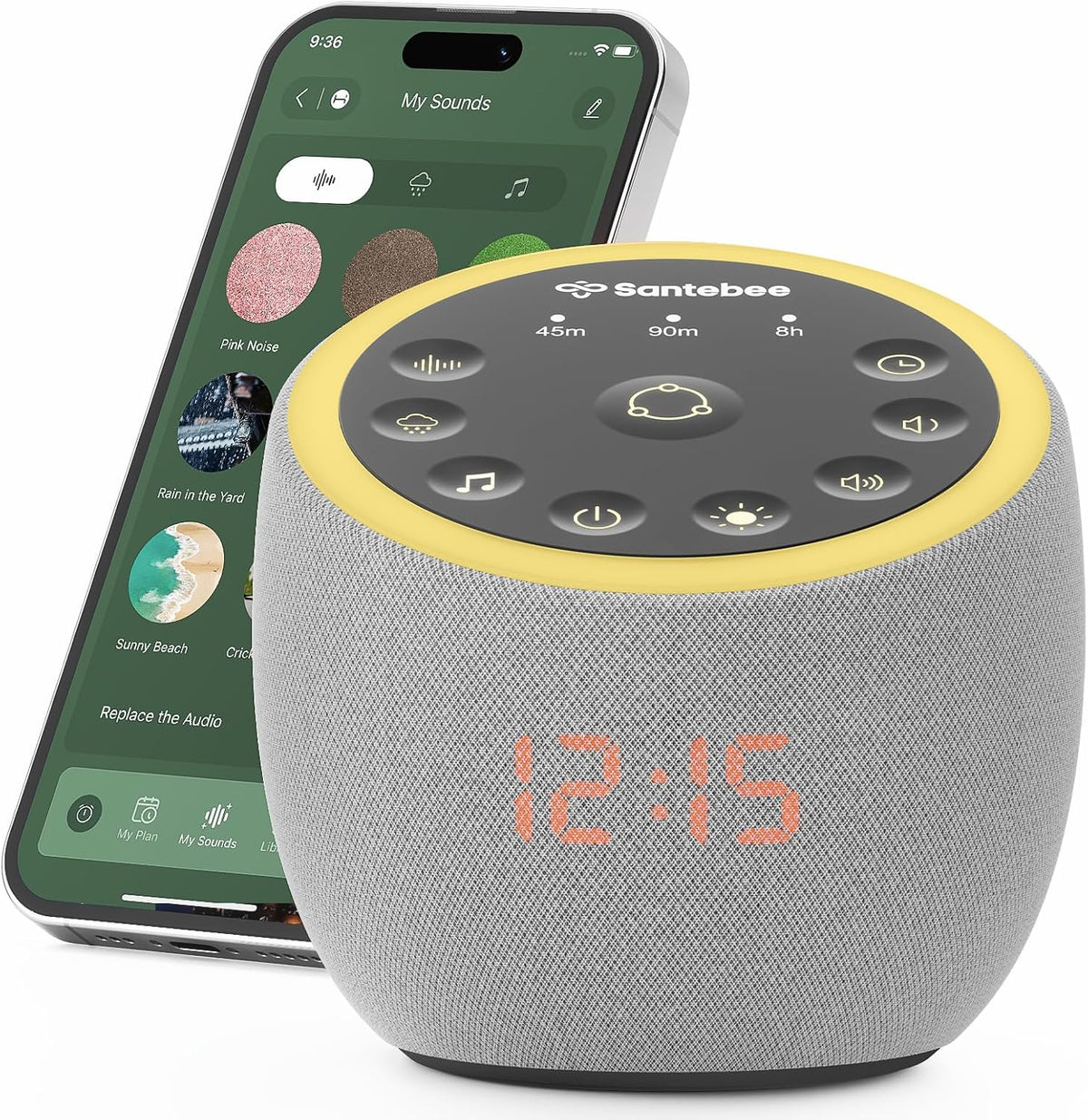 White Noise Sound Machine for Sleep Smart with 388 Sounds&3 Custom Buttons