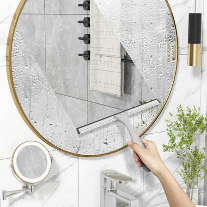 AmazerBath Squeegee for Shower Glass Door, All-Purpose Squeegee with Hook for Shower Doors, Windows, Mirrors, Tiles and Car Glass, 10 Inches