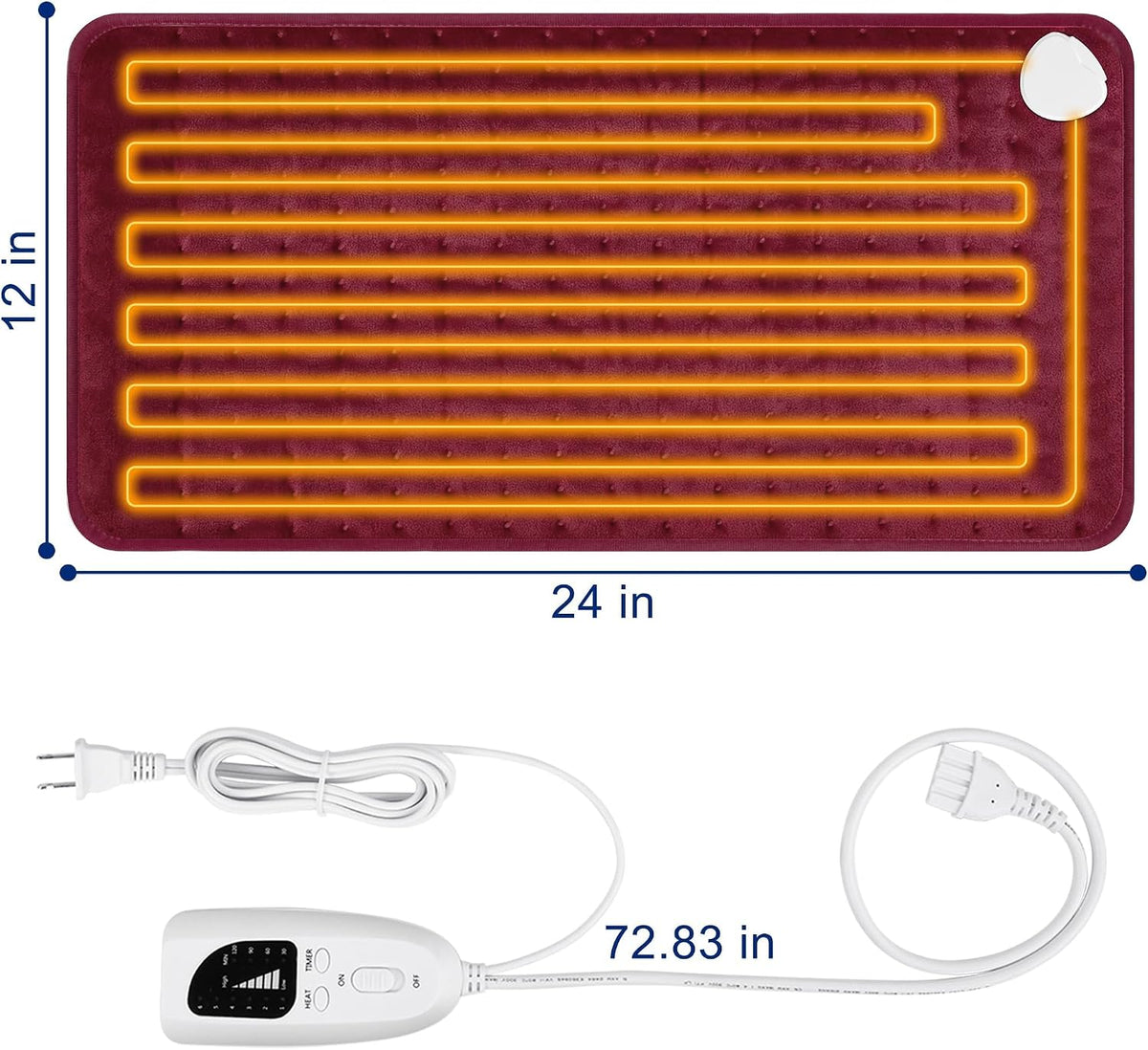 Electric Heating pad for Back Neck Shoulder Knee Arms Legs- Electric Heat Pads with 6 Heat Settings & Auto Shut Off Heat Heating Pad for Birthday Mother Father Girl Men Women