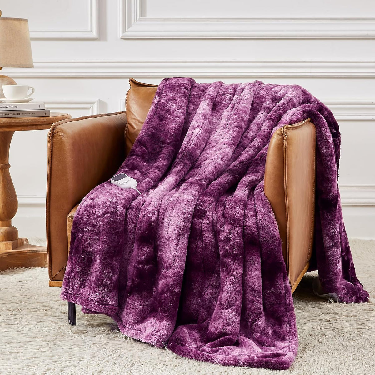 Homemate Heated Blanket Electric Heating Throw 50x60 Plush Faux Fur Sherpa