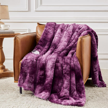 Homemate Heated Blanket Electric Heating Throw 50x60 Plush Faux Fur Sherpa
