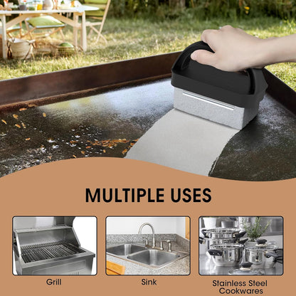 Griddle Cleaning Stone Remove Stains for BBQ, Swimming Pool, Sink | Heavy Duty Grill Cleaner