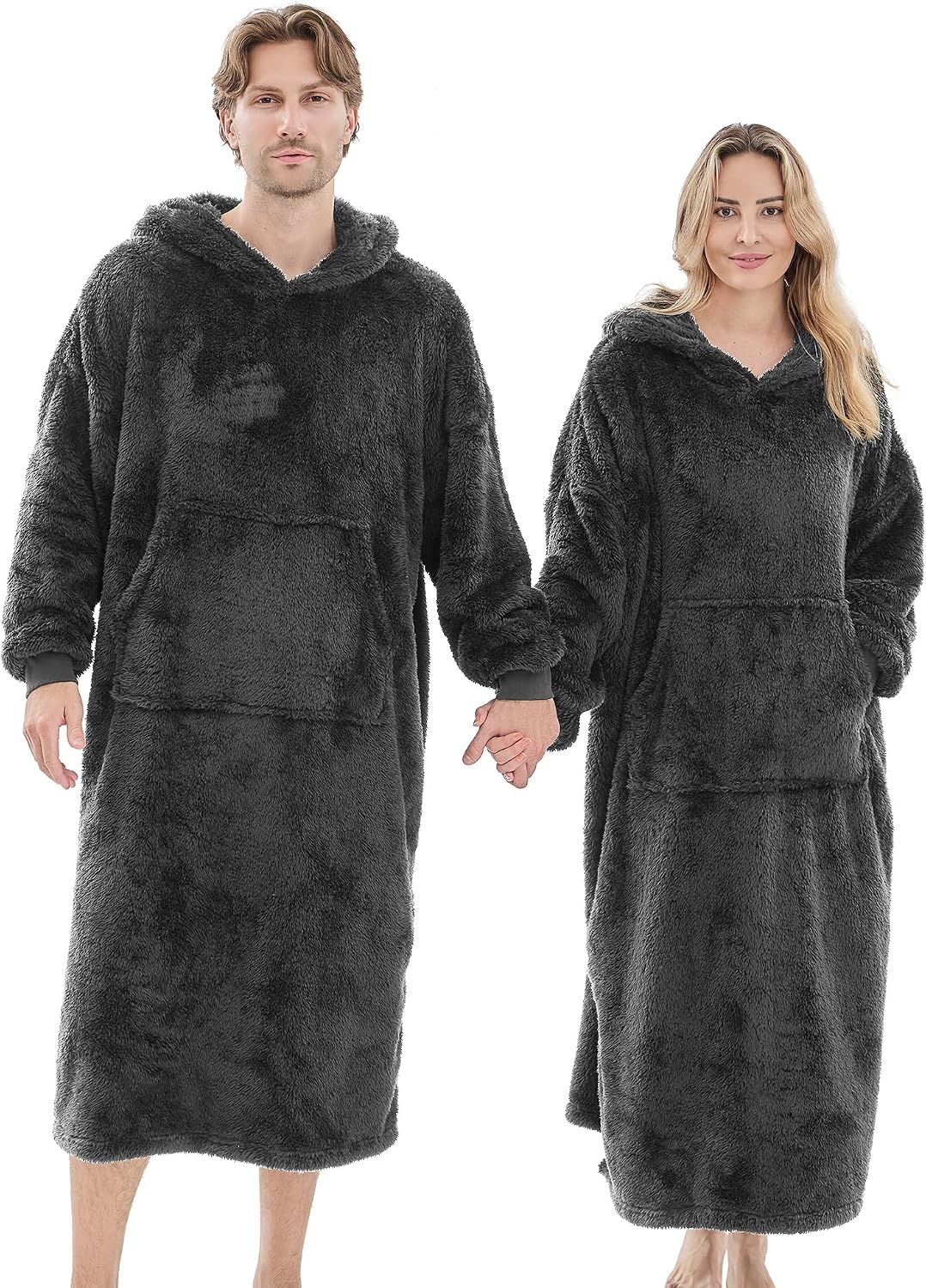 PJGGZ Wearable Blanket Hoodie for Women Men, Fleece Warm Comfy Hooded Sweatshirt with Pockets & Sleeves Cozy Gift for Adult