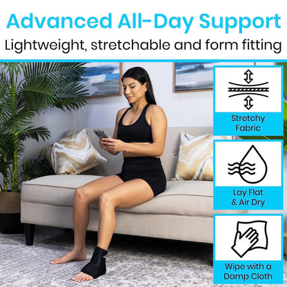 Vive Arctic Flex Ankle Ice Pack Wrap for Swelling - Adjustable Hot & Cold | Gel Compression for Foot & Heel Injuries Reusable, Pain Relief, Reusable Cooling Therapy