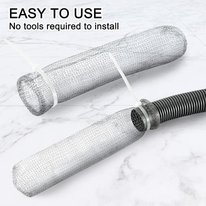 24 Pieces Lint Traps Washing Machine Stainless Steel Lint Snare Traps Laundry Mesh Washer Hose Filter with 24 Pcs Cable Ties