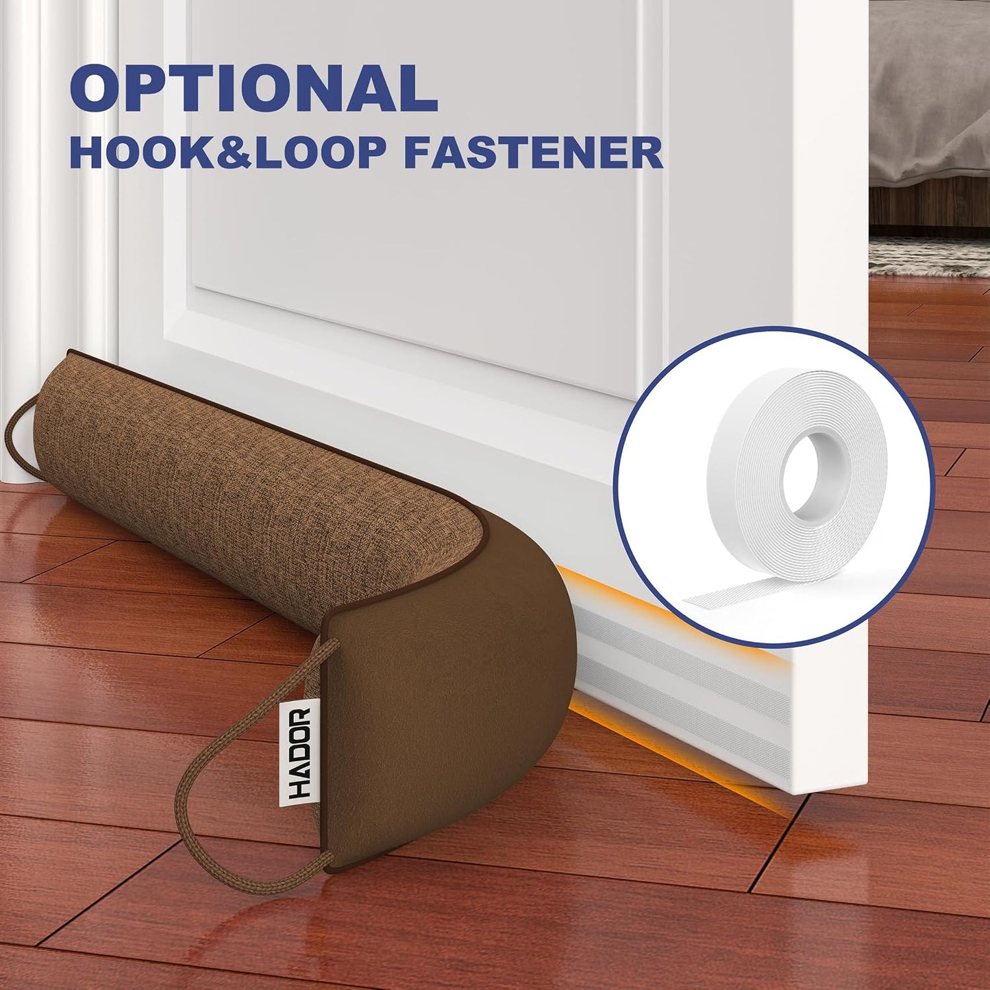 HADOR 30 Inch Weighted Door Draft Stopper - Under Door Snake Pillow, Blocks Cold Air/Wind/Noise, Heavy Duty Soundproof Bottom Filler (Covers Gaps Up to 3"), Winter Patio Sliding Window Seal, Grey | Weighted Under Door Gap Filler, Blocks Drafts, Cold Air,