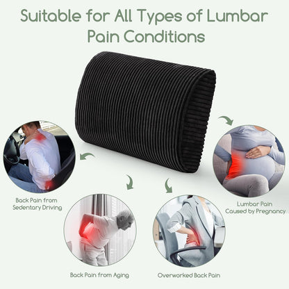 HIGOGOGO Lumbar Support Pillow for Recliner Chair/Accent Chair/Couch, Memory Foam Back Support Cushion for Elderly, Recliner Cushions for Back Rest, Pain Relief, Reading, Washable Cover, Brown