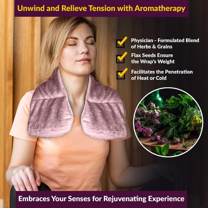 Kozi Neck Heating Pad | Microwaveable Weighted Shoulder Heating Pad | Neck and Shoulder Heating Pad with Clay Beads & Aromatherapy (Khol)