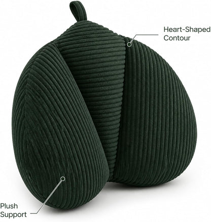Lumbar Support Pillow for Couch, Back Support Pillow for Chair | Heart-Shape Back Cushion with Shredded Foam for Back Pain Relief & Reading, Lumbar Cushions for Recliner, Car, Black