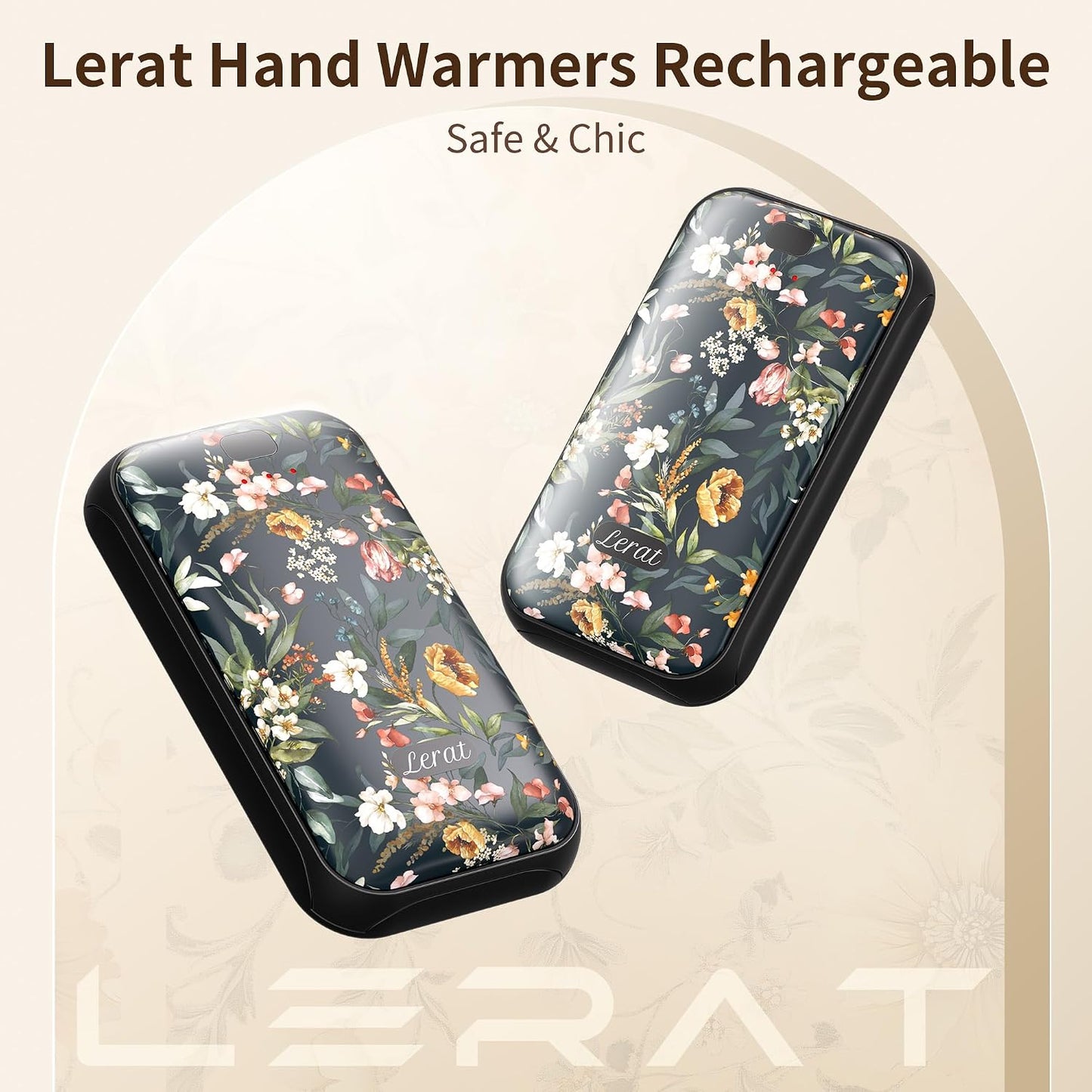 LERAT Hand Warmers Rechargeable,2 Pack Electric Hand Warmers,3-Second Fast Heating,3 Heat Settings,Portable & Lightweight Gifts for Women Men,Outdoor,Camping,Hiking,Skiing,Hunting,Travel