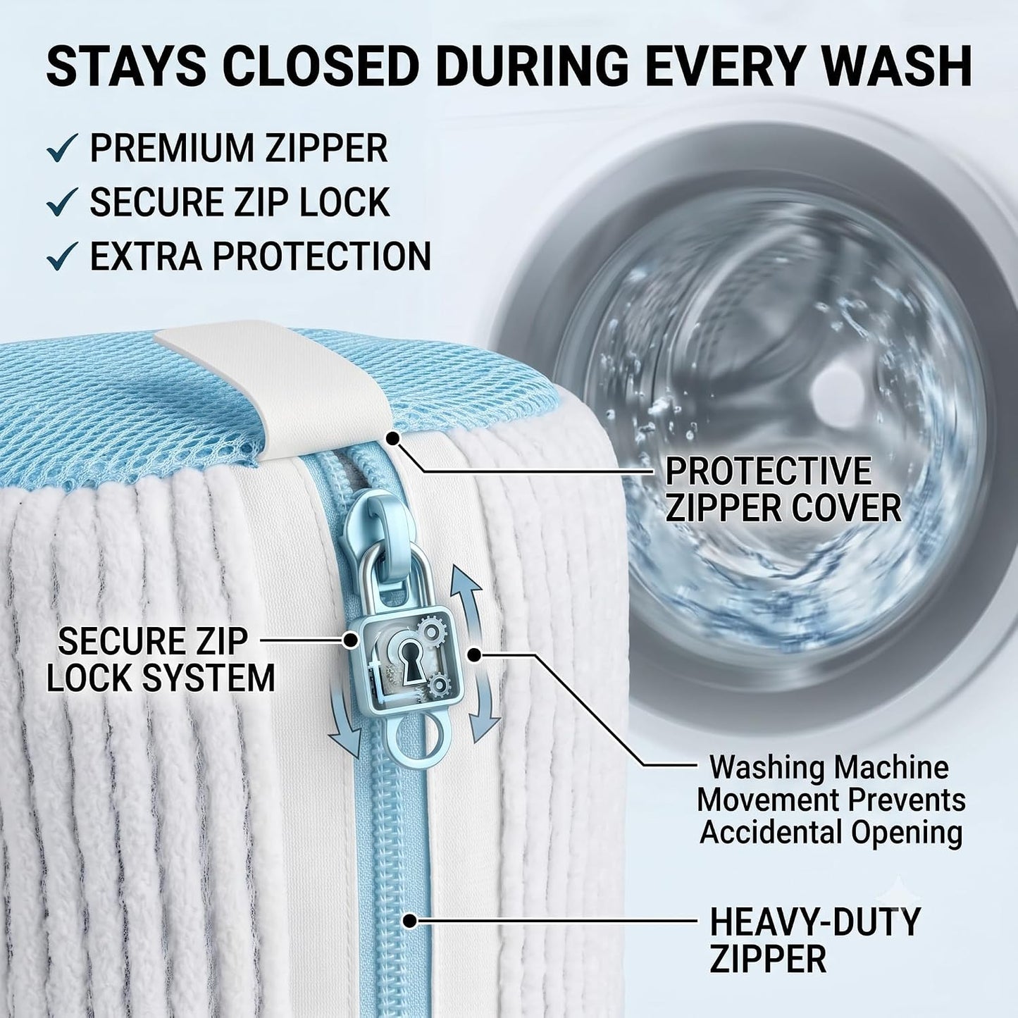 Shoe Washing Machine Bag with Brush & Trees Reusable Laundry Shoe Bag Set | 2pc Reusable Sneaker Washing Bag Kit with Zip Protection shoe cleaning bag 3k chenille material 360 deep Clean Shoe Wash Bags