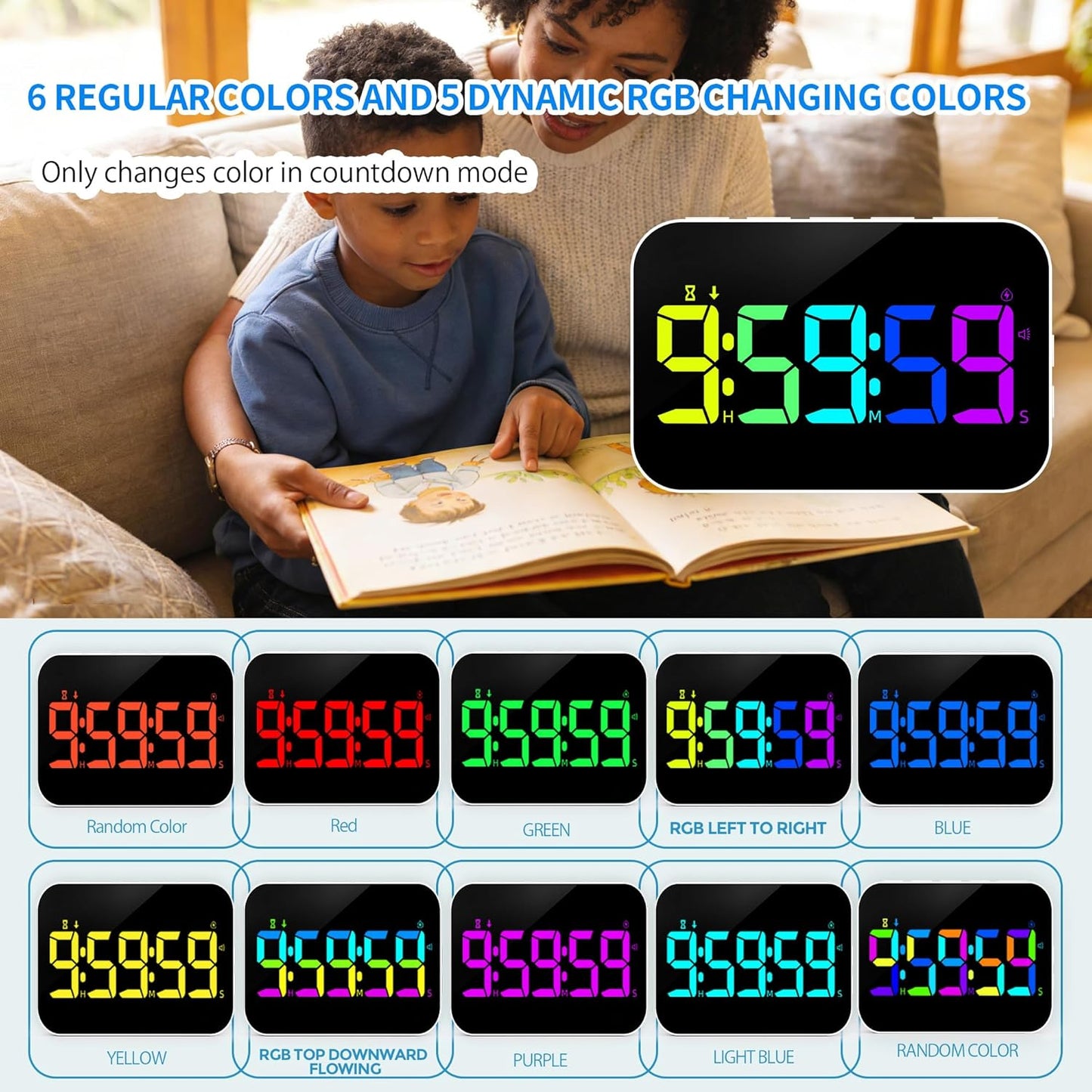 TXL Digital Timer for Classroom, Pomodoro, Gym & Kitchen – Rechargeable Magnetic Countdown Timer, Large LED Display, Loud Alarm, 3 Volume Levels & 3 Brightness Settings