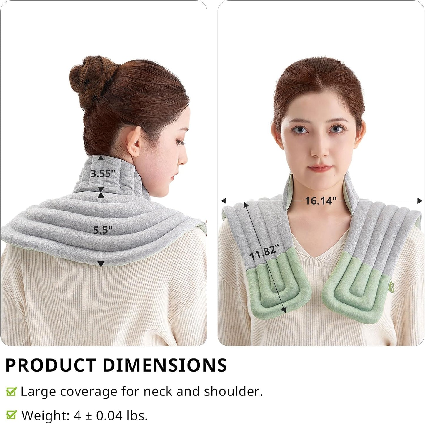 Mynt Compartmentalized Microwavable Heated Neck and Shoulder Wrap | Neck and Shoulder Heating Pad, Cooling Pad