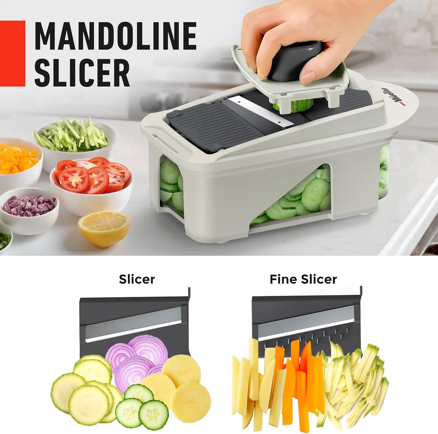Mueller The Real Original Pro Vegetable Chopper & Mandoline Slicer, 10-in-1 | since 2013, 8 Blade Food Veggie Chopper, Onion Vegetable Cutter with Container, Kitchen Gadgets & Essentials