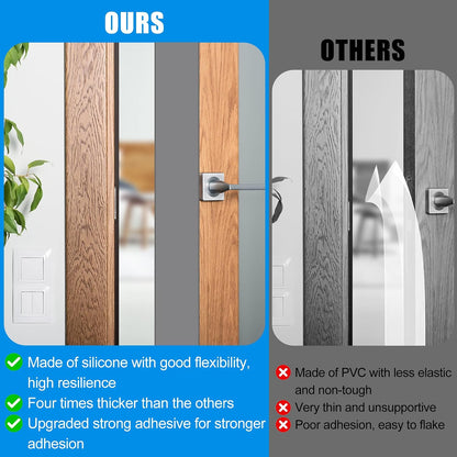 Draft Seal Tape for Doors and Windows 2 in x 20 Ft Silicone Weather Stripping Extra Thick 2mm Door Seal Strip with Strong Adhesive Draft Insulation Stopper Side Seal - Clear