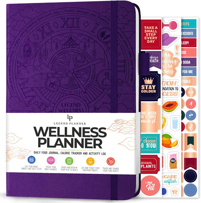 Legend Food Journal, Weight Loss & Meal Tracking Diary 5.8x8.3 Hot Pink