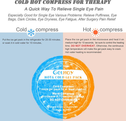 Ice Eye Patches for Puffy Eyes, Cooling Medical Eye Patch Pad Gel Pack Cover Eyepatch Cold Hot Therapy Eye Bags Dark Circles After Surgery Adult Kid