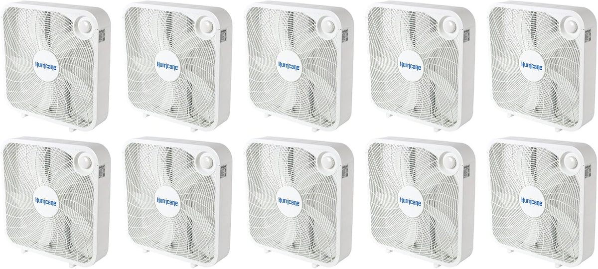 Hurricane Classic Floor Box Fan with 3 Speed Settings, Black - 20in