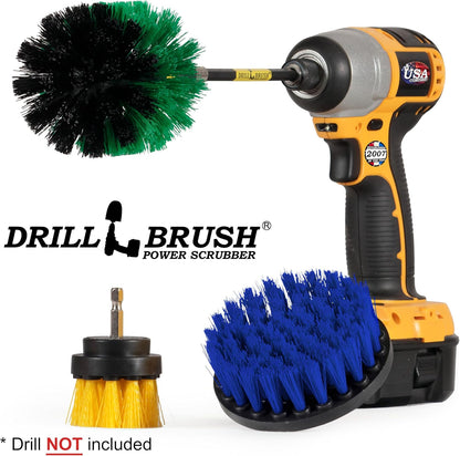 Drillbrush Shower Scrubber Drill Attachment - Car Detailing Tools - | Dishwasher Safe Drill Brush Scrubber For Cleaning Tubs, Sinks, Tile, Grout, Flooring, Carpet, Leather, Seats, Boats,