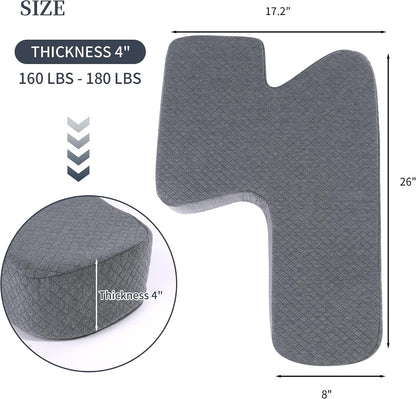 HOMBYS Leg Pillow for Sleeping, 4" Thick Z Shape Memory Foam Knee Pillow for Side Sleeper Helps Spine Alignment and Offer Full Body Support, Relief Pressure, Removable Cover Machine Washable, 4" Thick