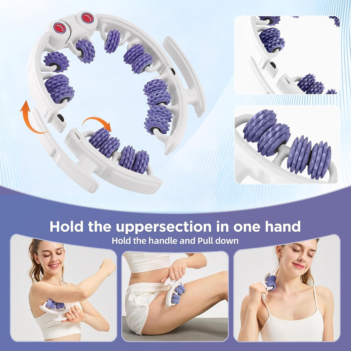 Cellulite Massage Tool - Lymphatic Drainage Massager - Muscle Roller, Deep Fascia Massage, Dimpled Skin Removal, Legs/Thighs/Buttocks, Anti-Cellulite Roller, Smooth Skin (14 Wheel - Green)
