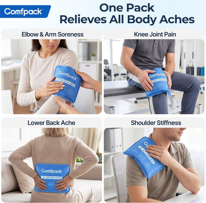 Comfpack Soft Ice Packs for Injuries Reusable, Double Side Hot Cold Therapy