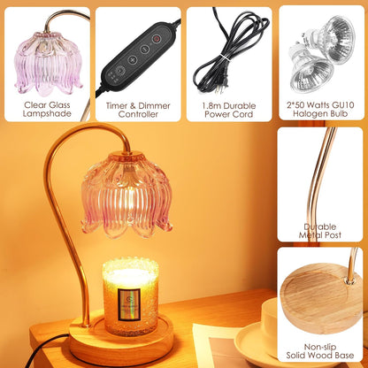 Flower Candle Warmer Lamp with Timer & Dimmer
