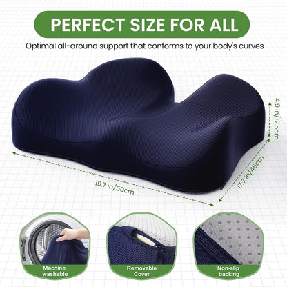 A-Pce Ergonomic Seat Cushion, Non-Slip Seat Cushion for Office Chair, Black
