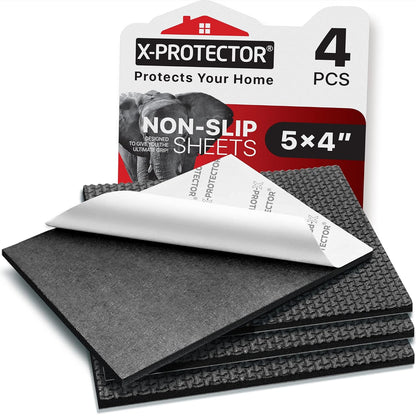 X-Protector Rubber Strip - 8 PC Non Slip Pads - Black Universal Grip Strips | Self-Adhesive Rubber Sticky Pads - Premium Feet for Keyboard, Appliances - Featuring an Amazing Super Sticky Gripping Pad