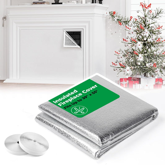 Forestchill Fireplace Cover, 3-Layer Insulation Fireplace Draft Stopper with Velcor, Keep Drafts Out & Prevent Heat Loss, 39" x 55", Easy Cut to Fit