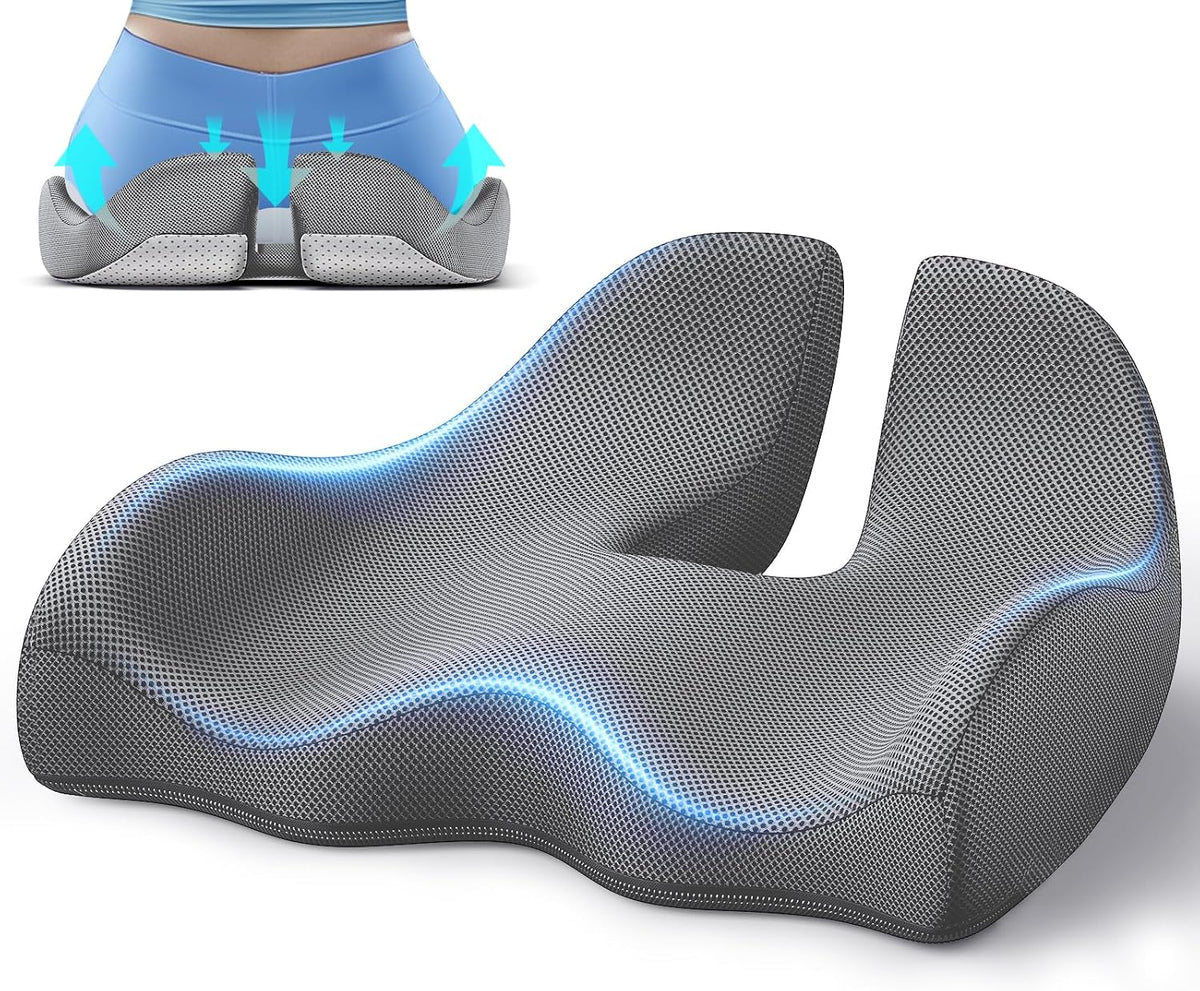 Benazcap Large Ergonomic Seat Cushion Relieves Sciatica & Tailbone Pain