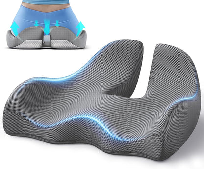 Benazcap Large Ergonomic Seat Cushion Relieves Sciatica & Tailbone Pain