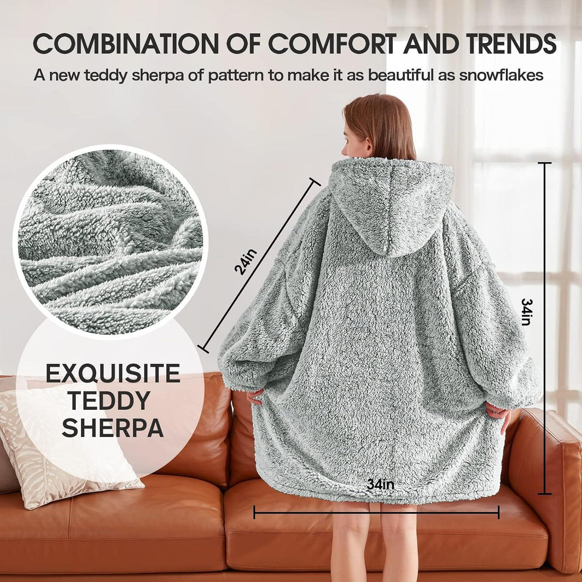 yescool Wearable Blanket Hoodie as Christmas Birthday Gifts for Women Mom - Colors A