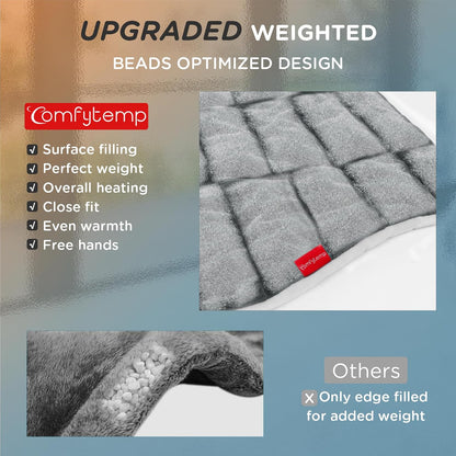 Comfytemp Heating Pad for Back Neck Shoulders, Weighted Electric Heated Pad for Snug Fit, Fathers Day Gift, FSA Eligible Extra Large Wearable Heat Pad for Dad Mom Husband Women Men, Auto-Off, 22"x33"