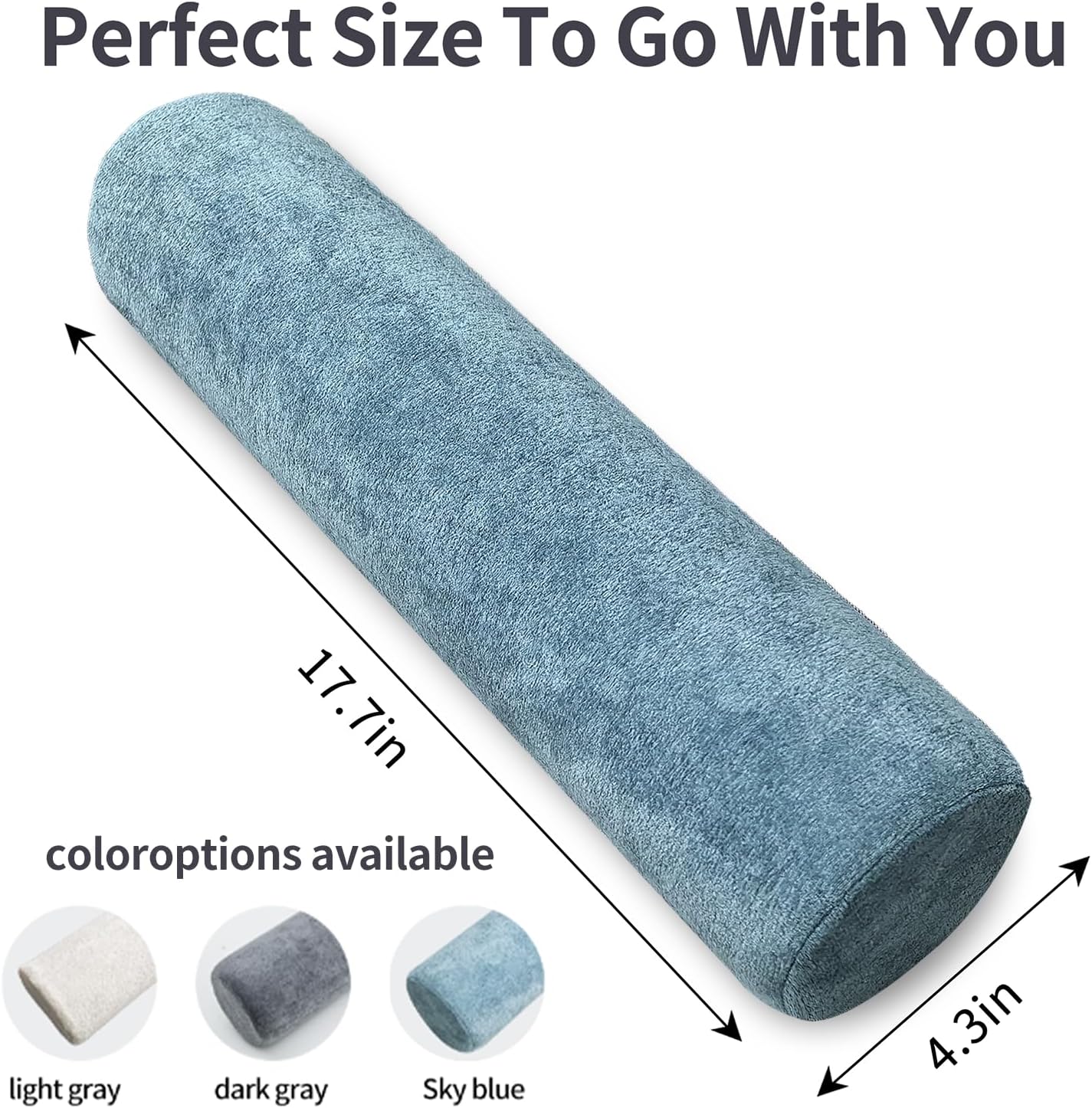 iYKYK Cervical Neck Support Foam Round Pillow for Sleeping and Pain Relief, Memory Foam Body Positioner (Dark Gray)