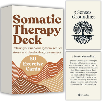 Somatic Therapy Cards: 50 exercises for nervous system regulation | Reset Nervous System, Relieve Anxiety, Soothe Stress, Mindfulness & Breathwork, Daily Movement