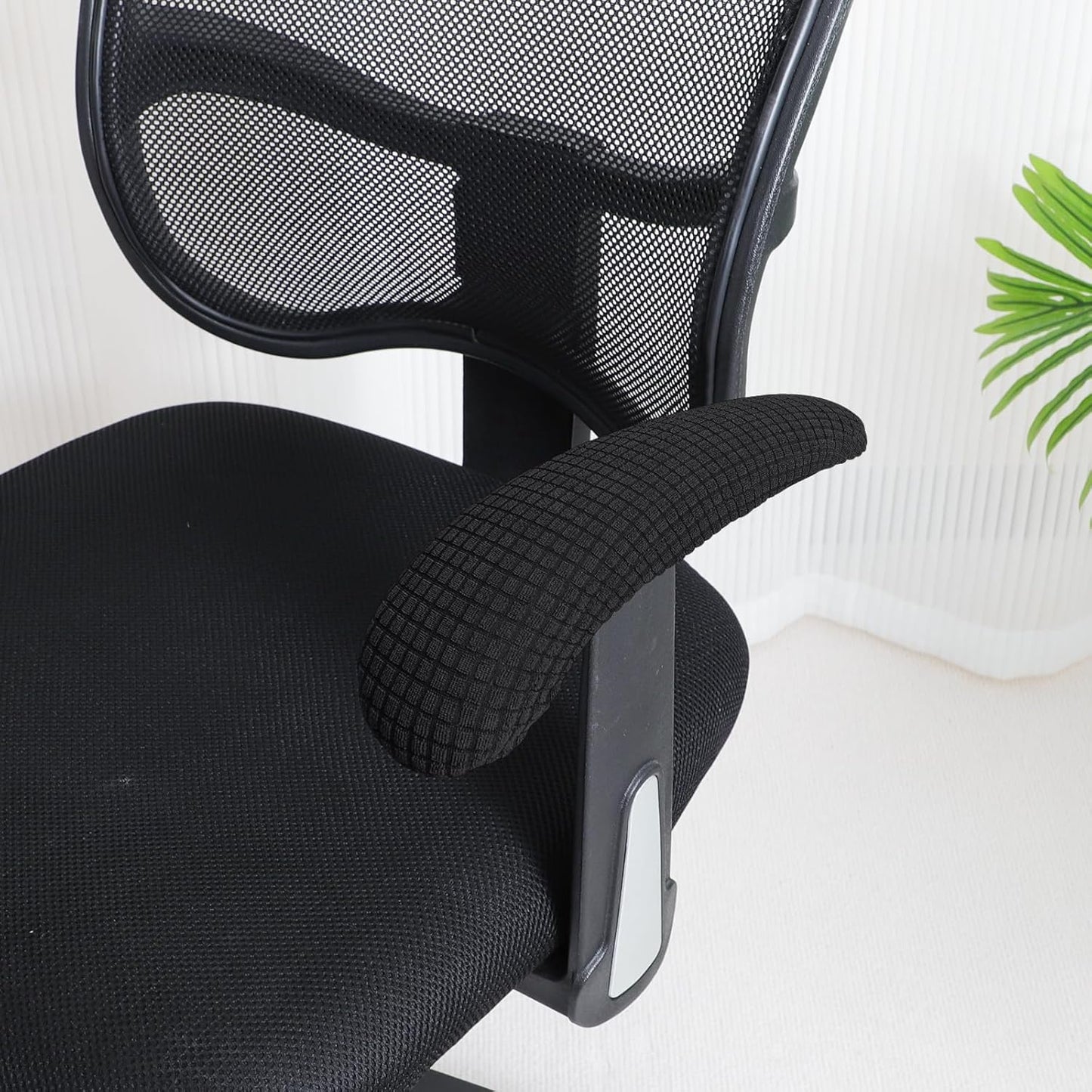 FORCHEER Office Chair Armrest Cover with Zipper 15inch Stretchable Water Resistant Computer Office Chair Arm Rest Slipcover for Desk Chairs Arm 2Pack-Army Green
