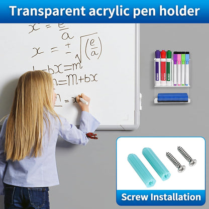 Magnetic Glass Whiteboard Pen Holder, Magnetic Dry Erase Marker Holder for Fridge, Whiteboard, Desk Locker Organizer Accessories, Office, Home, 1 Pack