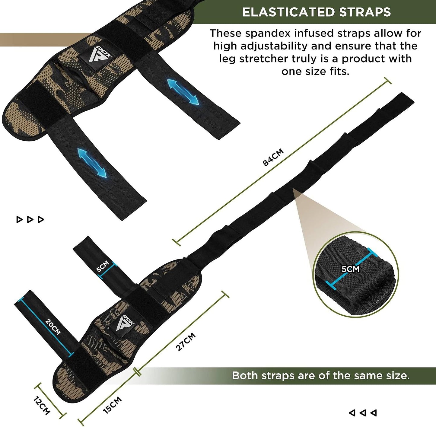 RDX Yoga Stretching Strap, Ankle Ligament Stretcher Belt with Loops Ligament Stretch Band, Fitness Leg Stretcher for Plantar Fasciitis, Foot Stretch Assist for Hamstring, Flexibility Exercise