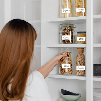 1000 Removable Food Labels, Water/Oil/Tear Resistant Blank Stickers with Perforation Line for Food Containers, Freezer, Fridge, Jars, Pantry, Organization (1” x 2”)