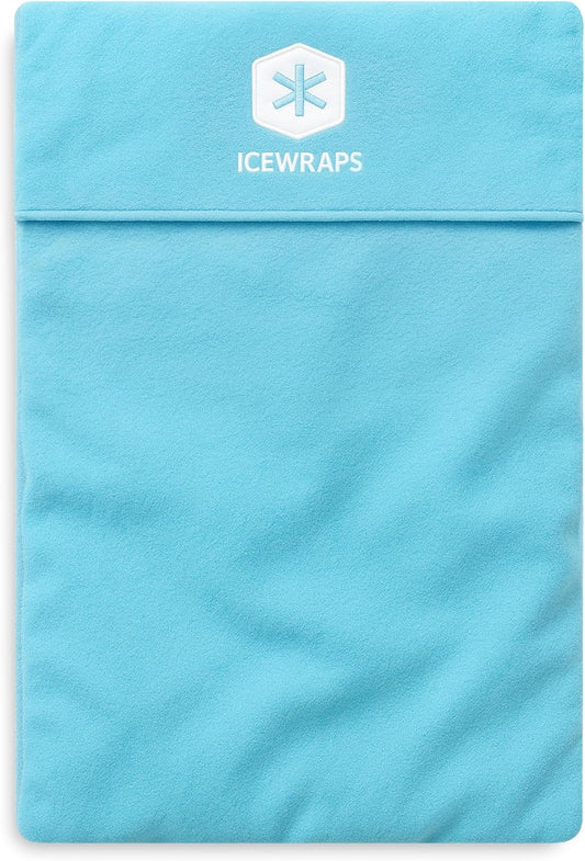 ICEWRAPS Reusable Cold Pack with Fabric Cover - Standard 10 x 14 Inch, Blue | Flexible Clay Pack, Leak Resistant, Wrap Design for Back, Shoulders and Knees, Stays Cold Up to 45 Minutes - FSA-HSA Eligible