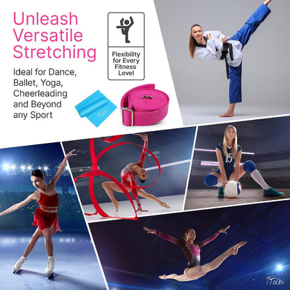 Leg Stretcher Strap with Door Anchor and Resistance Band, Splits Trainer | Home Flexibility Trainer for Splits, Ballet, Dance, Cheer, Yoga, Gymnastics, Pole and Taekwondo, Kids to Adults, All Levels