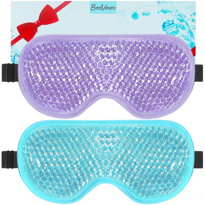 BeeVines Gel Eye Mask, Cooling Ice Masks for Puffy Eyes (2 Pack)