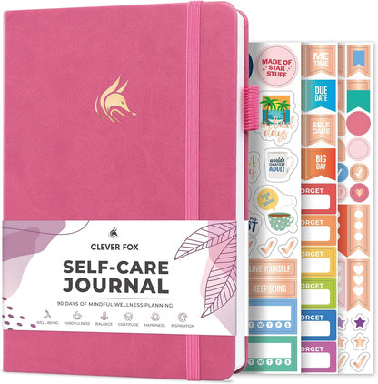 Clever Fox Self-Care Journal for Women, Daily Planner 5.8x8.3 Mystic blue